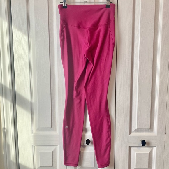 Lululemon base pace high rise fleece tight leggings 28” pink size 6 - Picture 5 of 8